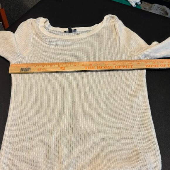The Limited Women’s Cream Open Knit Sweater Size L Lightweight Wool Blend - Picture 4 of 6